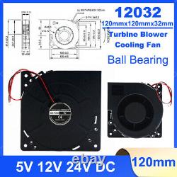 12032 120mm Turbine Blower Cooling Fan 5V 12V 24V DC For Centrifugal Humidifiers