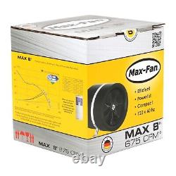 Can Fan Max Fan 8 675 CFM -inline exhaust blower ventilation hydro scrubber
