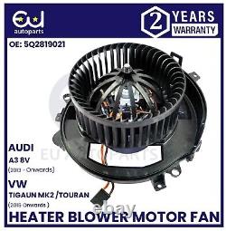 Heater Blower Fan Motor Audi A3 8v 2013-on For Vw Tiguan Mk2 Touran 2015 Onwards