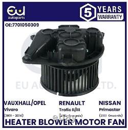 Heater Blower Fan Motor For Renault Trafic Mk2 2001-onwards 7701050309 Rhd