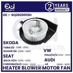 Heater Blower Motor Fan For Audi A1 A2 Skoda Fabia Mk1 Mk2 Mk3 Roomster Rhd