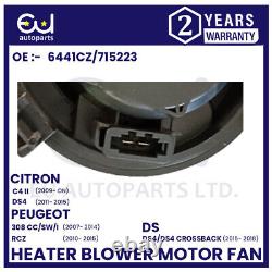 Heater Blower Motor Fan For Citreon C4 II Ds4 Peugeot 308 CC Sw Rcz 10-15 6441cz