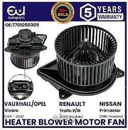 Heater Blower Motor Fan For Nissan Primastar X83 Renault Trafic Mk2 7701050309