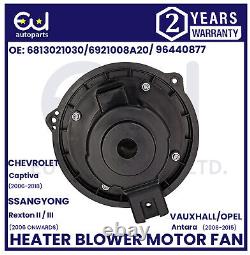 Heater Interior Blower Fan Motor For Ssangyong Vauxhall Antara Chevrolet Captiva