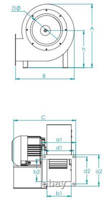 Industrie Centrifuge + Ventilateur/Soufflante/Extracteur Radial à Bride