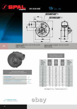Ventilateur Centrifuge Spal, 001-a39-49d, 1 Vitesse, 12v Produit Véritable
