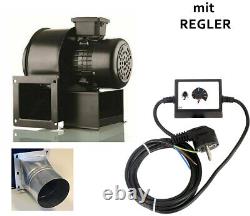 Ventilateur centrifuge 2600 m3/H 230V & bride + régulateur d'aspiration d'air + buse de soufflage