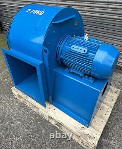 Ventilateur centrifuge RHF Fans 18,5 kW pour l'extraction des fumées chimiques et des copeaux de bois.