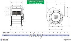 Ventilateur centrifuge axial centrifuge industriel 2200m³/H BNG