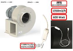 Ventilateur centrifuge de 1950m³ /h + Régulateur de vitesse Ventilateur radial d'échappement.