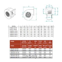 Ventilateur centrifuge radial, ventilateur centrifuge (800m³/h) avec régulateur avec bride