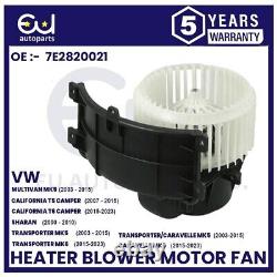 Ventilateur de moteur de soufflante de chauffage pour VW Multivan Transporter T5 T6 03-23 2.0 / 2.5tdi Rhd