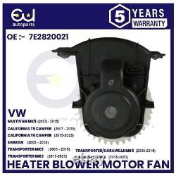 Ventilateur de moteur de soufflante de chauffage pour VW Multivan Transporter T5 T6 03-23 2.0 / 2.5tdi Rhd