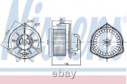 Ventilateur de soufflante de cabine intérieure Nissens 87168 remplace 30676867,3537854