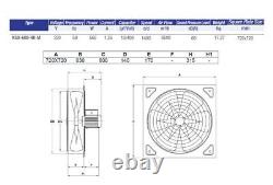 Ventilateur extracteur axial en métal commercial industriel, souffleur d'air ventilation-8500m3/h
